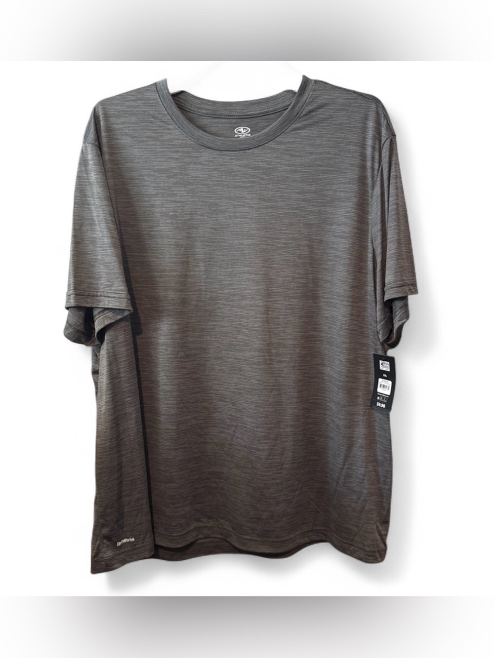 2pcs of size 2xl Men's Short-Sleeve Athletic Works T-Shirt - Gray and black
